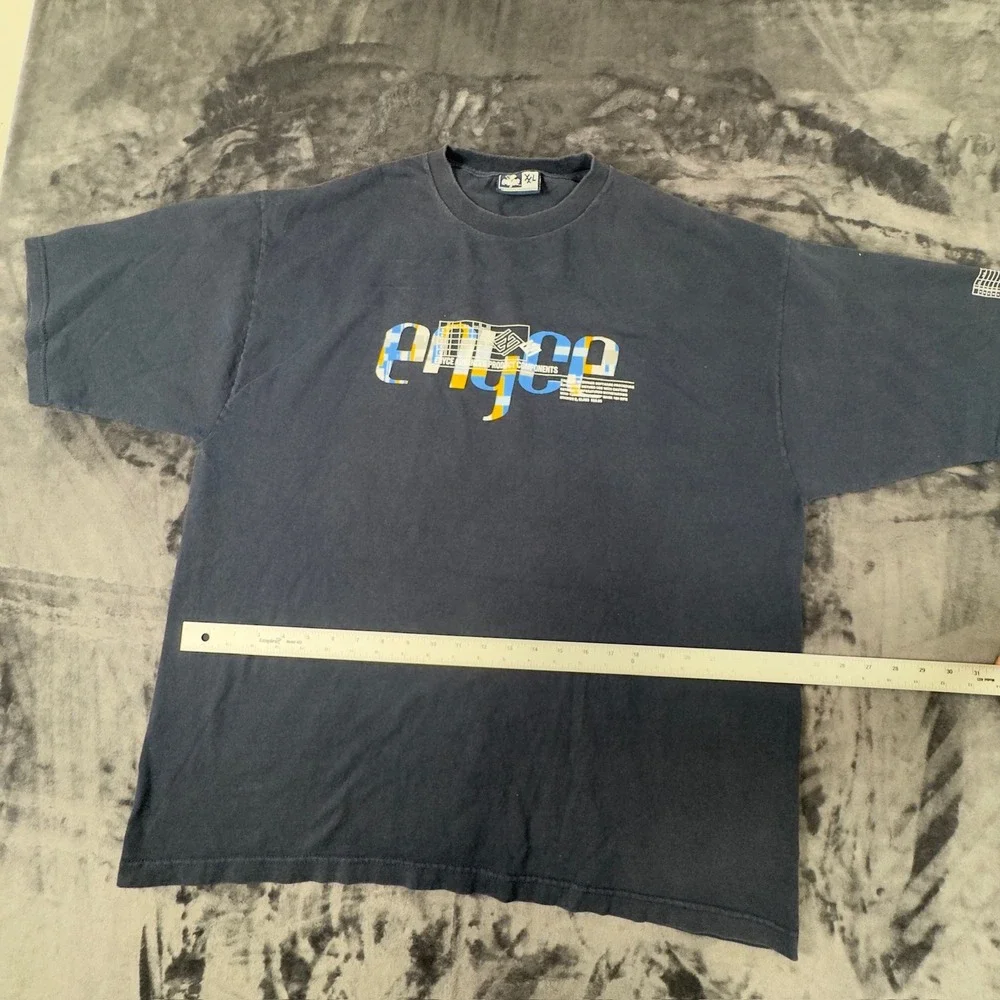 Enyce Graphic T-Shirt Mens XL Blue Vintage Streetwear Short Sleeve 100% Cotton